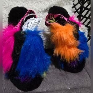 NWT UGG Colorful Furry Slippers Size 7